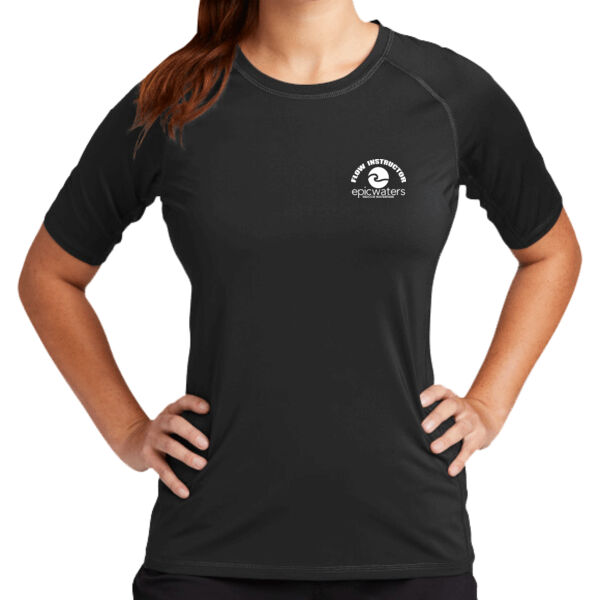 Aquatics Flow Rider Instructor - ® Ladies Rashguard Tee Thumbnail